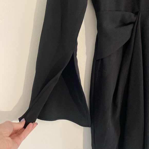 Bec & Bridge Black Mini Dress with VNeck Bell Sleeve and Open Back size 4 - Picture 6 of 10
